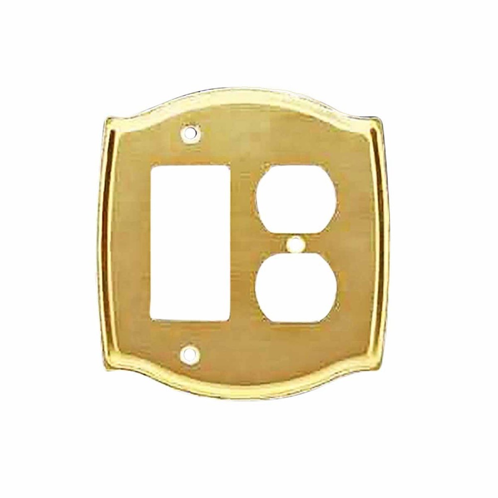 Switchplate Bright Solid Brass GFI & Outlet | Renovator's Supply