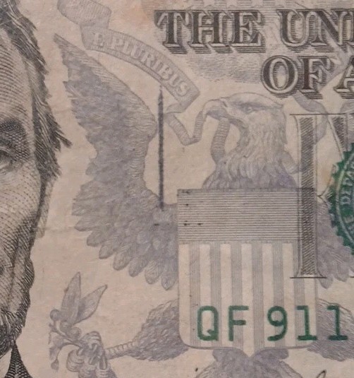 Series 2021 5$ Bill Trinary And Print Error