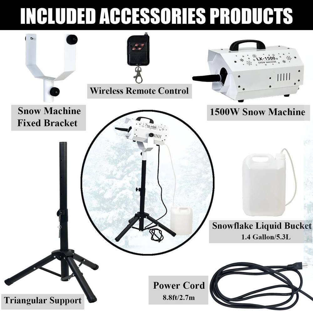 Professional Snow Machine with Remote Control & Adjustable Output Options