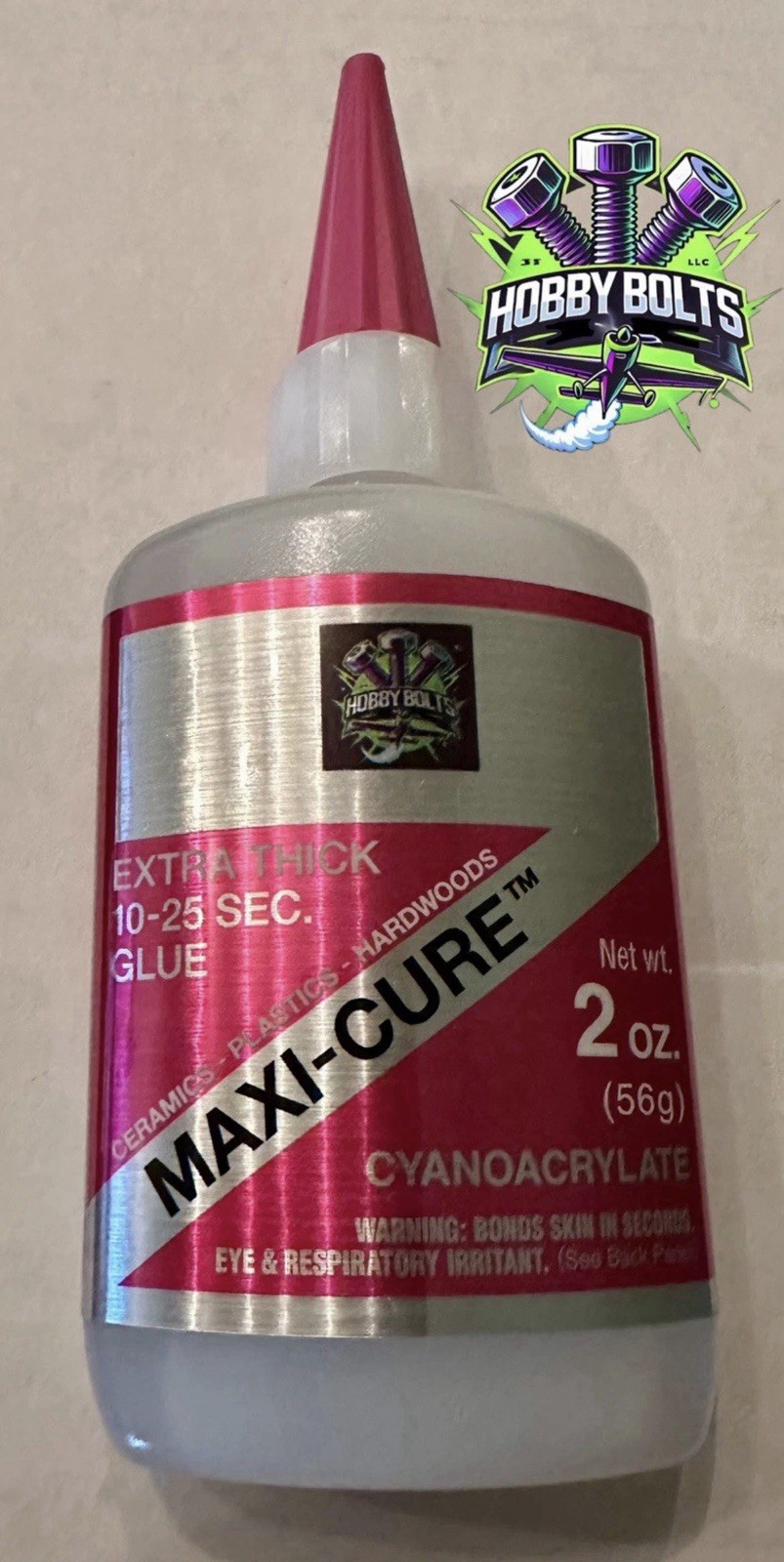 Bob Smith MAXI-CURE Extra Thick CA Glue 2oz Bottle, Hobby Bolts, BSI Super Glue