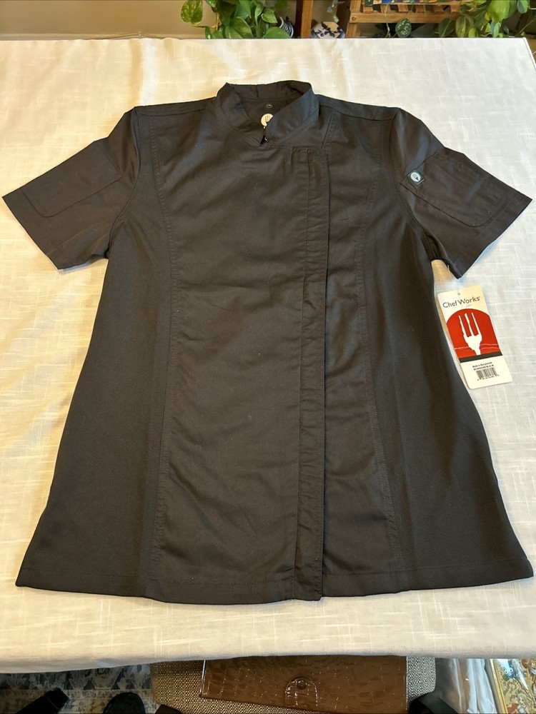 Women's Springfield Chef Coat, Black, Medium