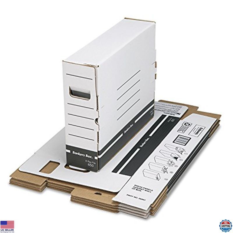 Bankers Box X-RAY 12-Pack File Storage Boxes - Basic-Duty, Secure Tab Lock,