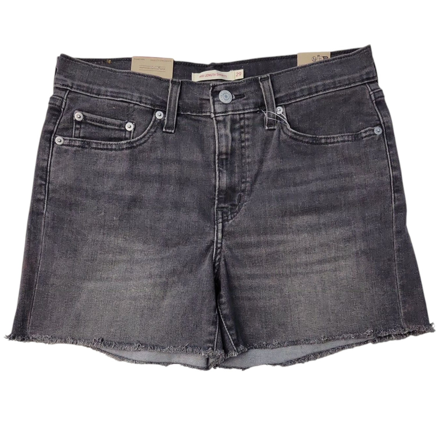 Levi's Women's Mid Length Zip Fly Stretch Fabric Shorts