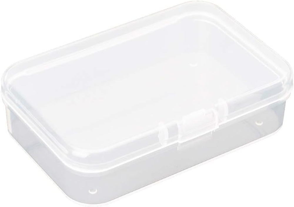 Clear Polypropylene Rectangle Mini Storage Containers Box with Hinged Lid for Ac