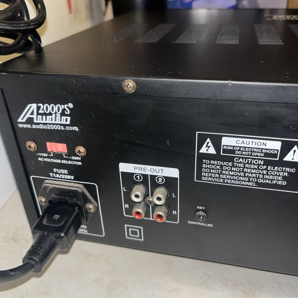 Audio2000s AKJ7004 PRO Mixer Amplifier 16-Bit Digital Key Control Echo Tested ✅