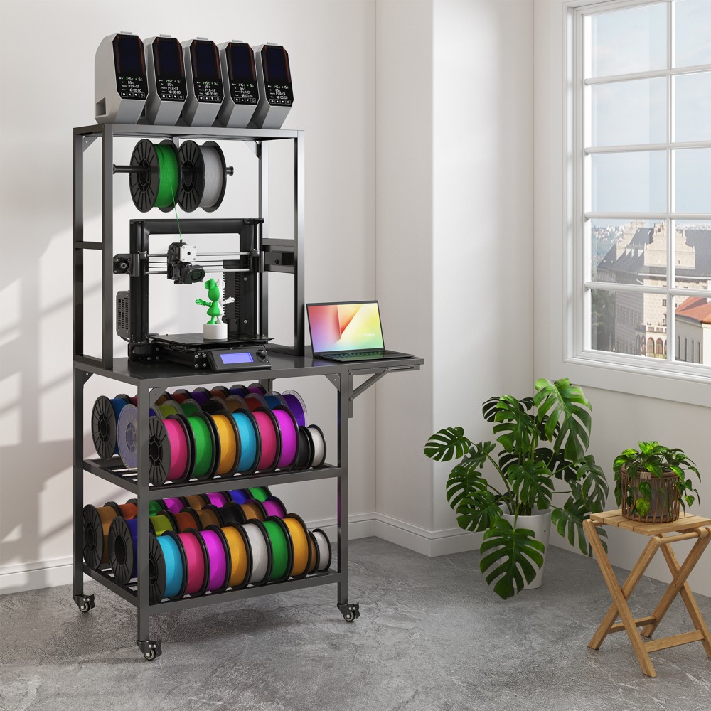 3D Printer Stand Heavy Duty - Sturdy 3D Printer Table with Filament Storage Rack