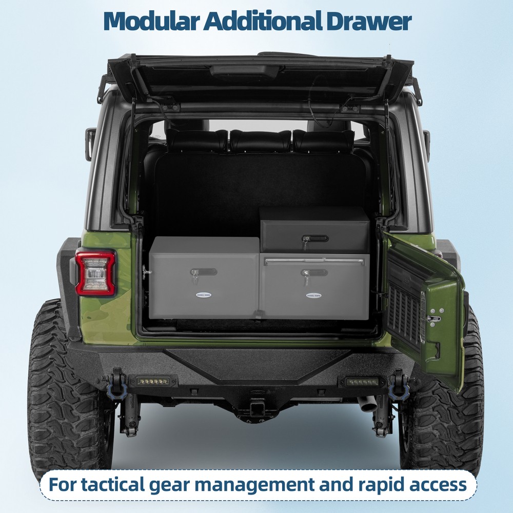 Cargo Drawer & Fridge Slide Mount for 15-25 Jeep Wrangler JK JL Ford Bronco 4-Dr