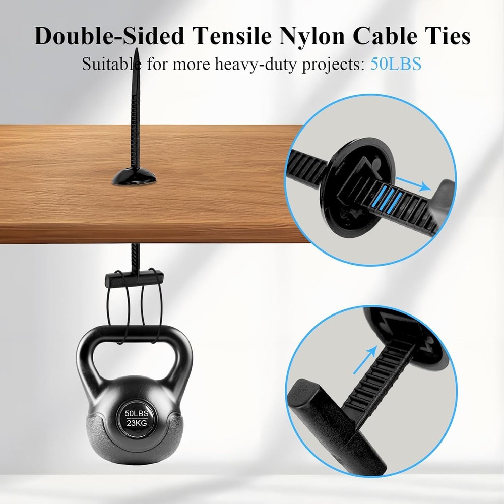 100PCS Upgraded Nylon Universal Cable Tie Buckle,Self-Locking Multifunctional Zi