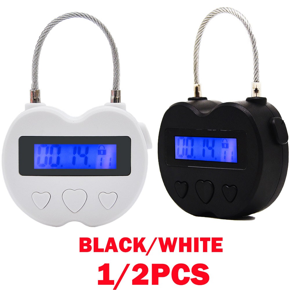 1/2Pcs USB Rechargeable Smart Time Lock LCD Display Temporary Timer Padlock HOT