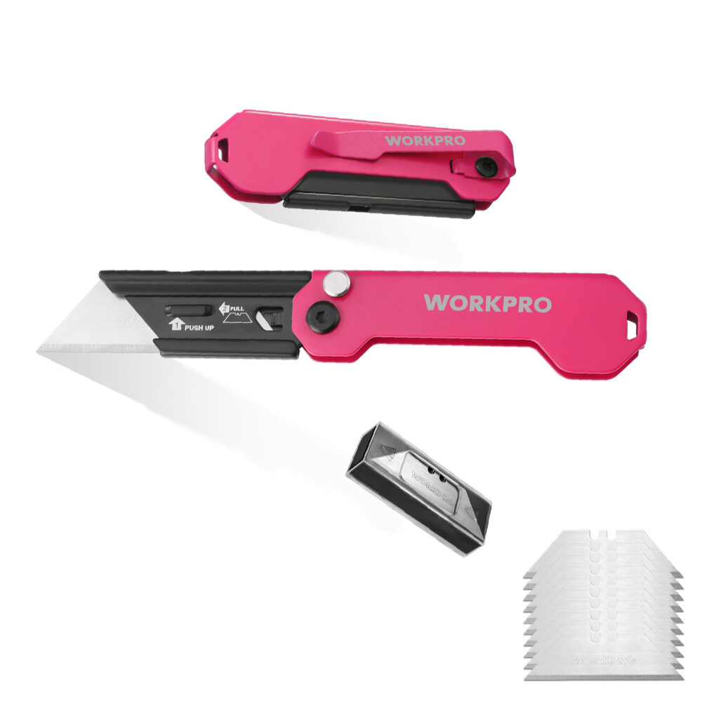 WORKPRO New Folding Utility Knife Mini Box Cutter with Quick Open Axis Lock US
