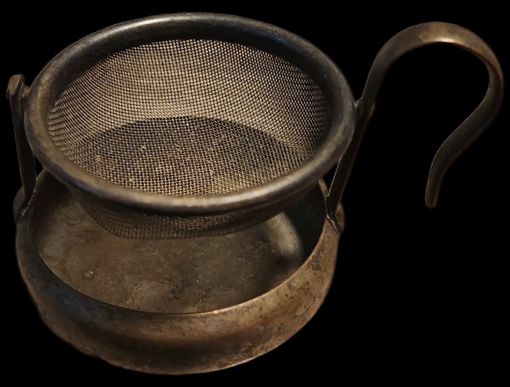 Vintage German Tea Bag Strainer Bowl Dish Silverplate Please read description