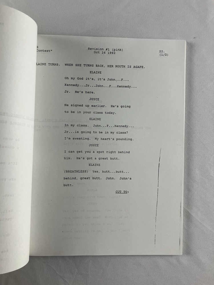 Original SEINFELD "The Contest" TV Script Revised Table Draft 1992 Larry David