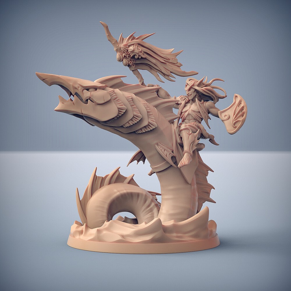 Sword Eel Rider Miniature | D&D DnD |