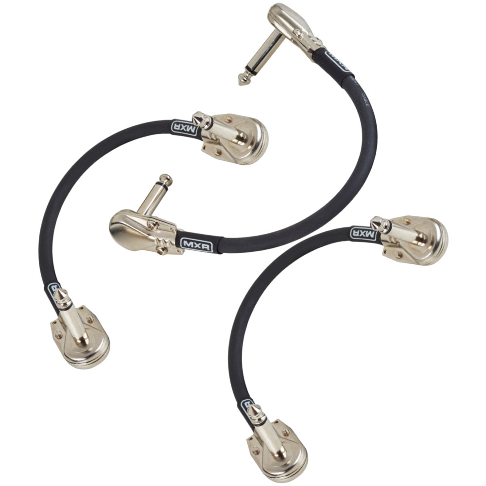 MXR DCP06 Instrument and Pedalboard Patch Cables, Right Angle, 6", 3-Pack