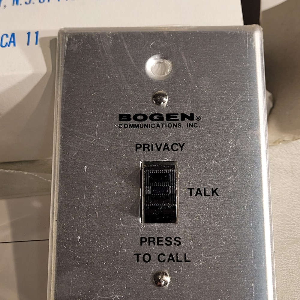 Bogen CA-11 Call Privacy Switch Press To Intercom Switch Electronic Rocker Plate