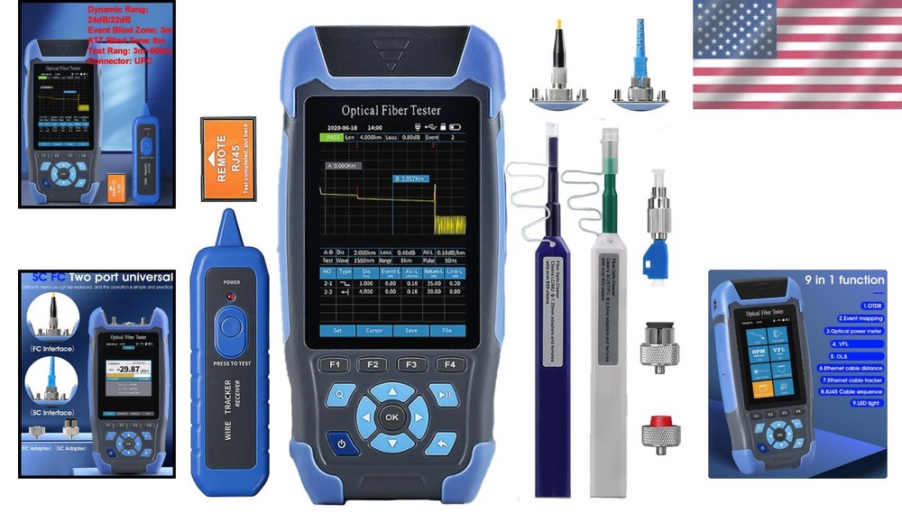 Advanced Mini-Pro OTDR Multi-Function Tester, Range 5m-60km, 24dB Dynamic Range