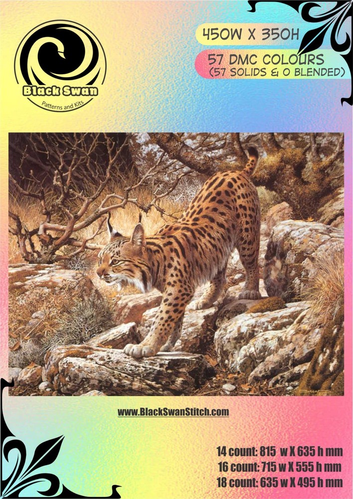 Bobcat in Tranquil Chart Counted Cross Stitch Pattern Needlework 1401