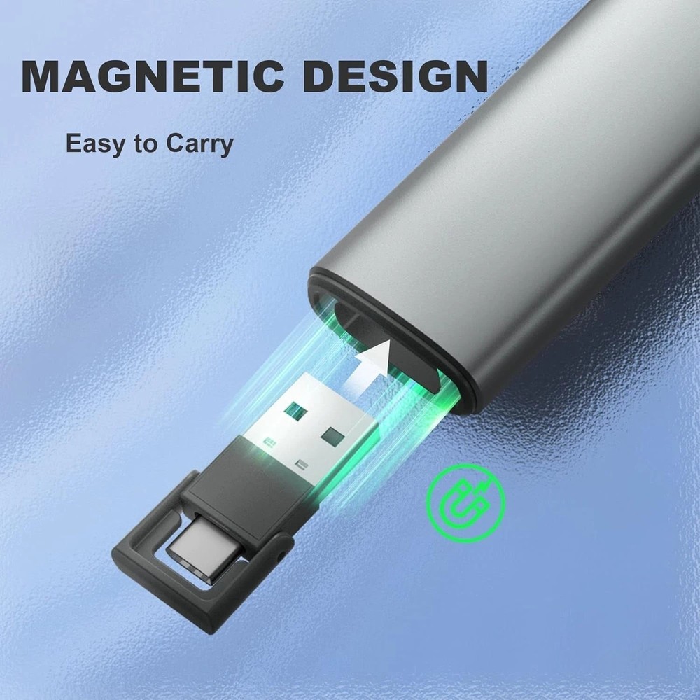 USB-C Dual Connectivity Presenter Remote for Slideshow Control and Navigation