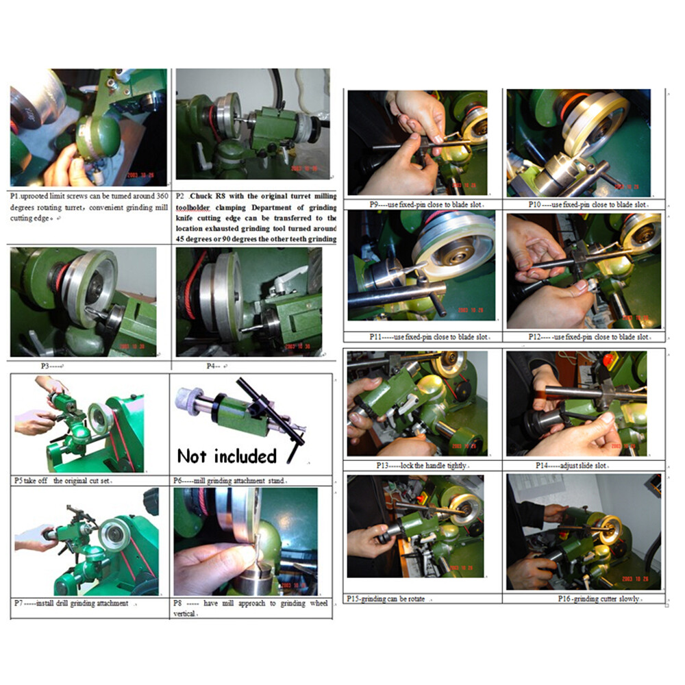 220V Multi-function Sharpener Grinder End Mill Lathe Drill Bit Tool R8 Collect