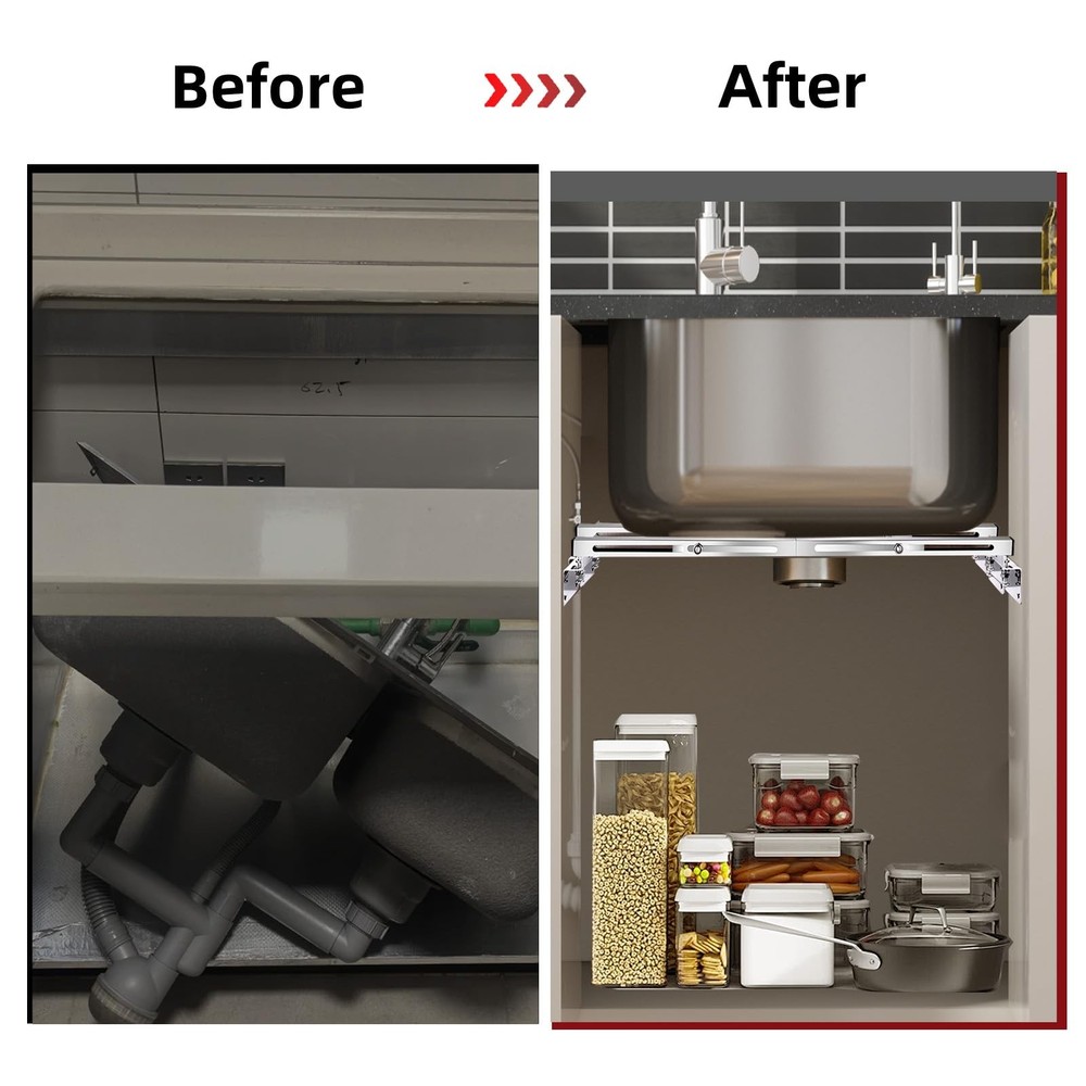Undermount Sink Brackets, Adjustable Undermount Sink Supports, Stainless Stee...