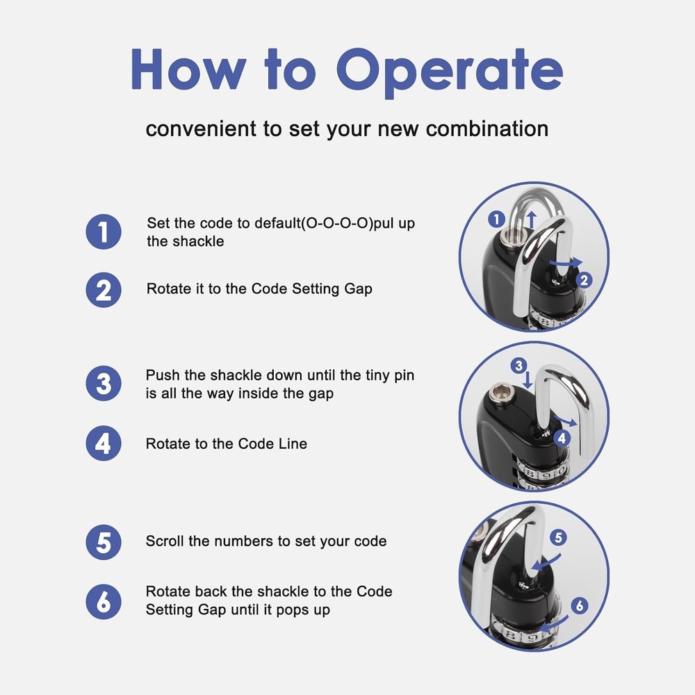 Effortless Security: 2 Pack Waterproof 4-Digit Combination Lock with Side Window