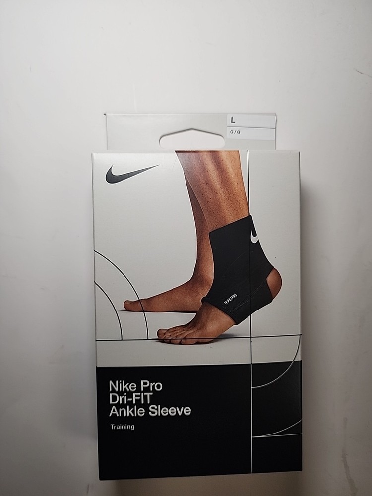 Nike Pro Knit Ankle Sleeve Size Large Compression Support Dri-FIT Black