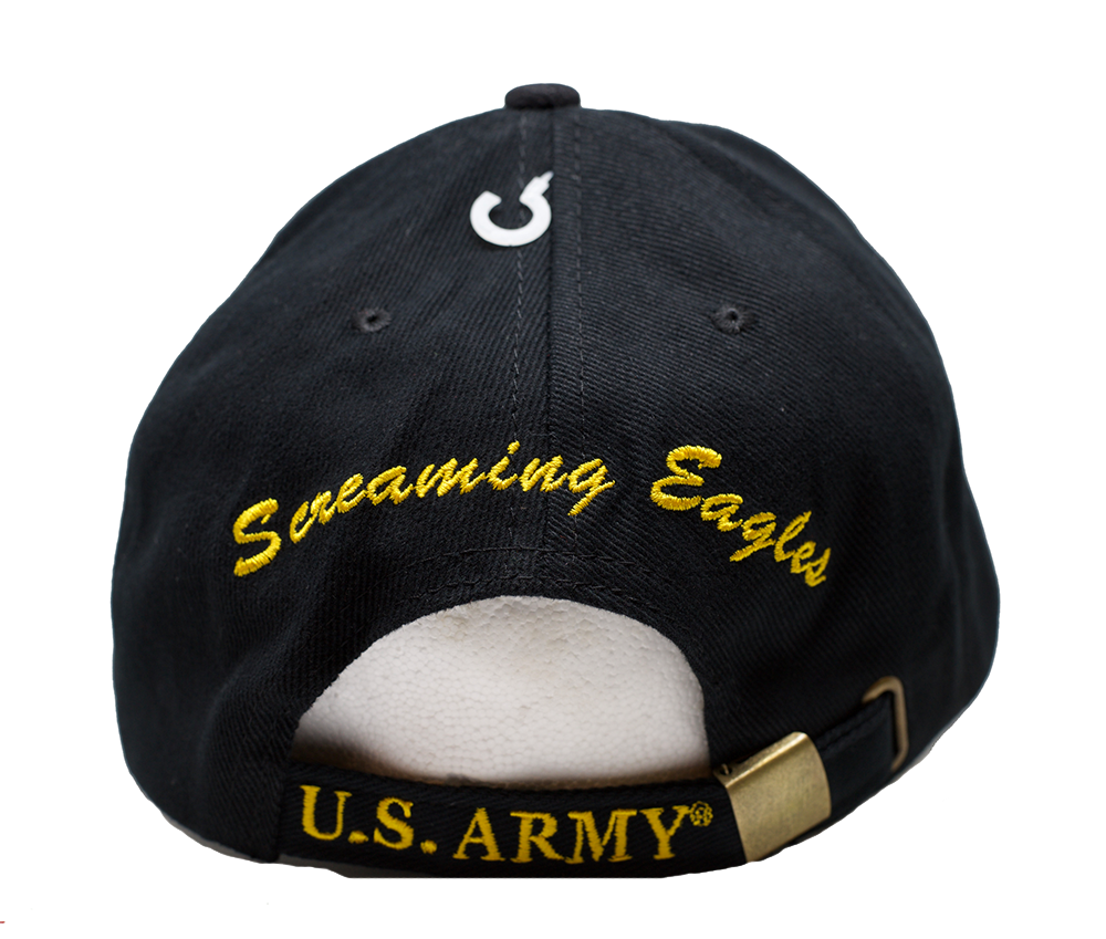 US Army Hat 101st Airborne Division Black Adjustable Cap
