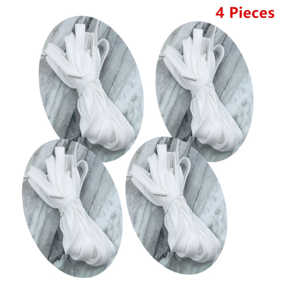 4pcs Polyester 120cm  Double-Layer White Shoelaces Versatile Small White Shoes