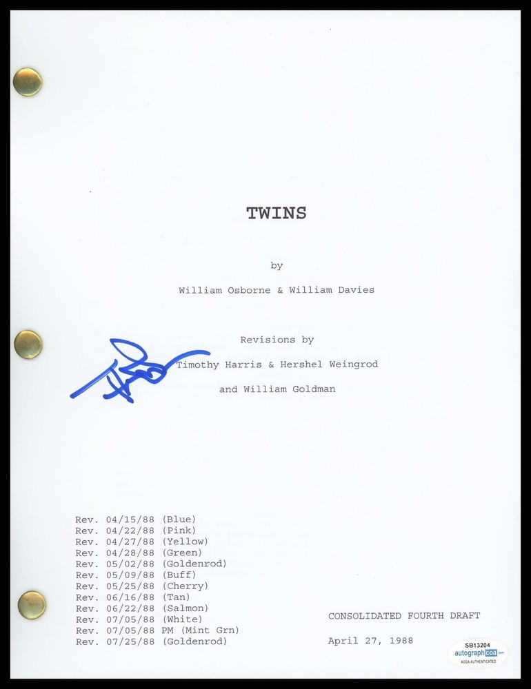 Ivan Reitman "Twins" Director AUTOGRAPH Signed Compete Script Screenplay ACOA