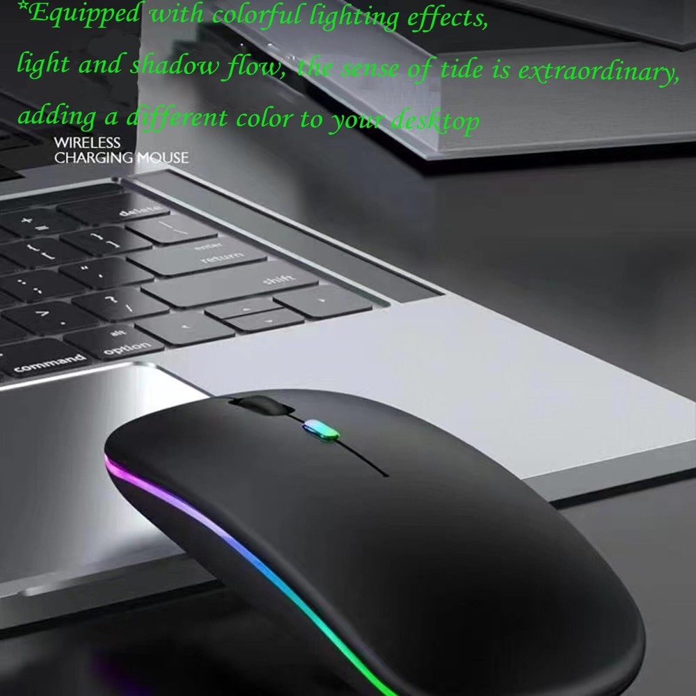Wireless Slim Silent Mouse Rechargeable Mouse with USB Receiver for PC Computer