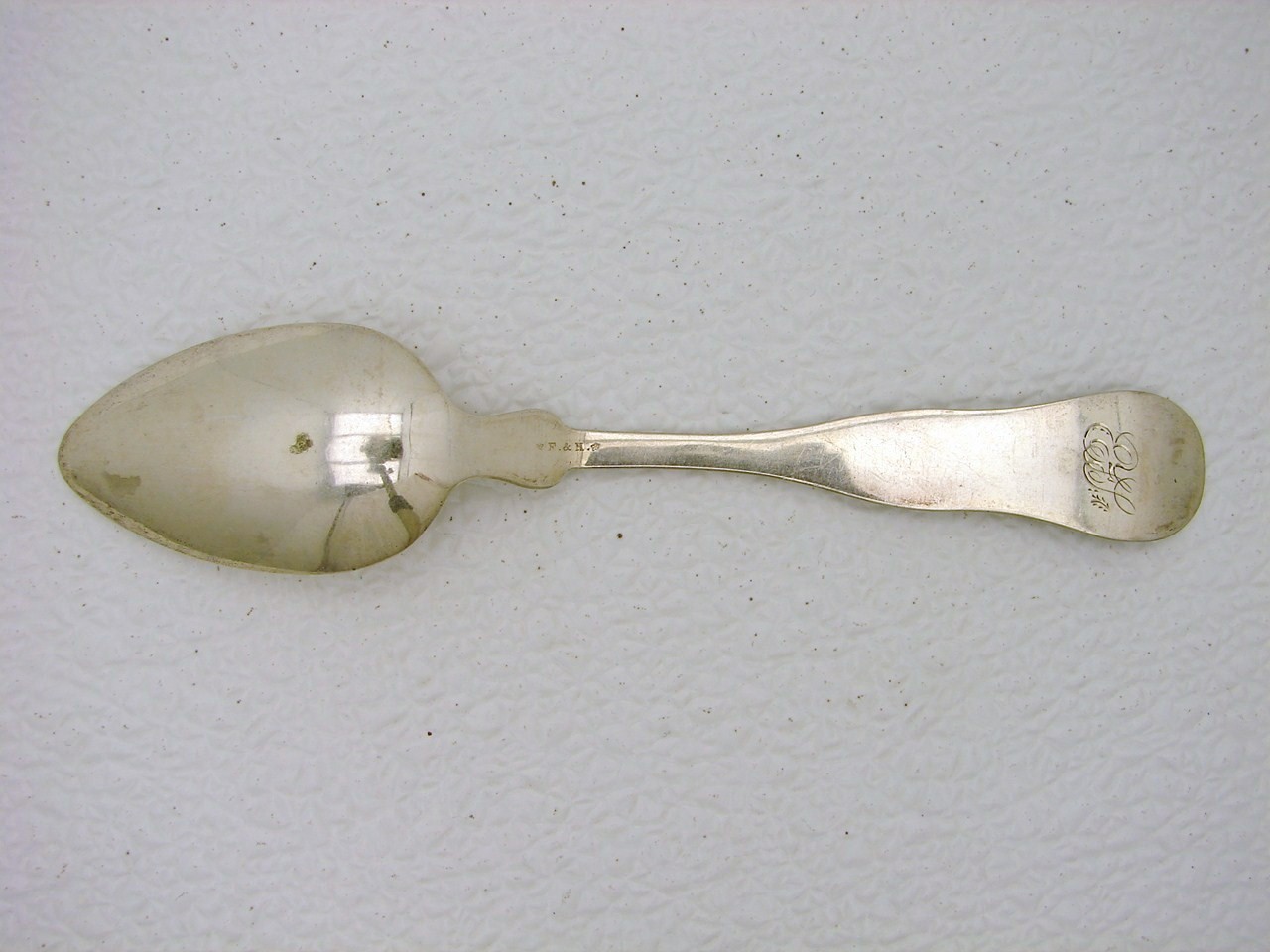 Set 3 American Coin Silver Tea Spoon Marked F&H Boston Massachusetts circa 1850