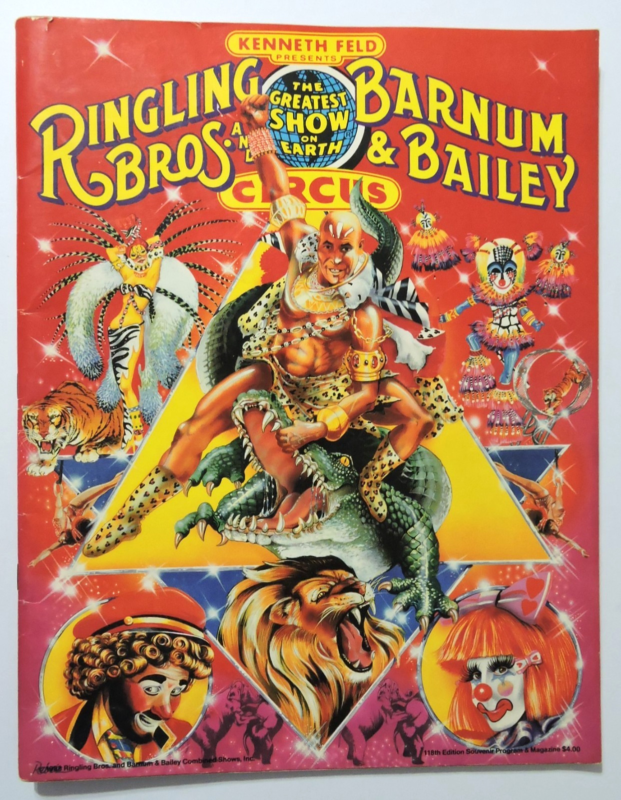 1988 Ringling Brothers Barnum & Bailey Circus Program 118th edition w/ Poster