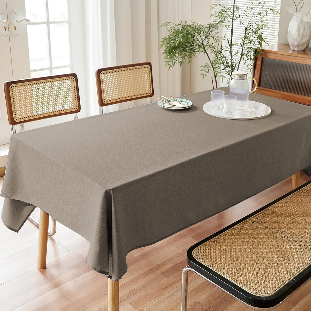 Textured Tablecloth Rectangle 60x84 Water Resistant Spill-Proof Wipeable Table C