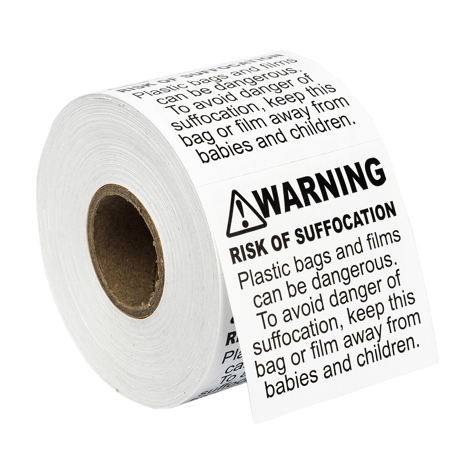 SUFFOCATION WARNING Labels/Stickers (2 x 2) - FBA Approved - (1) Roll of 500
