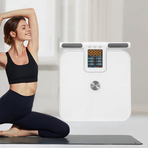 8 Electrode Smart Body Fat Scale Full Body Composition Analyzer with Report LCD