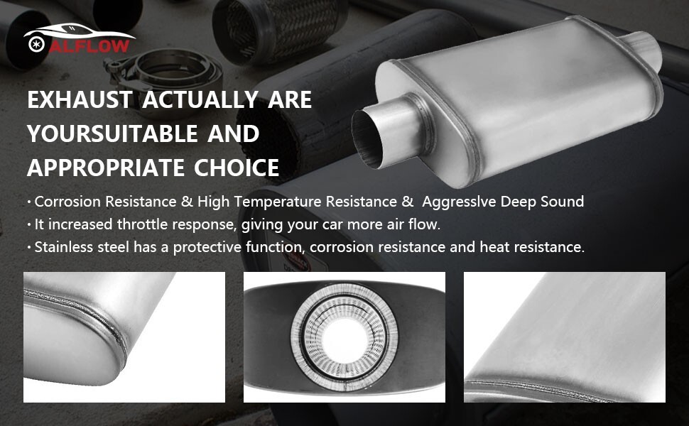 3in Muffler Deep Performance 3'' Pipe Muffler Resonator Universal exhaustmuffler