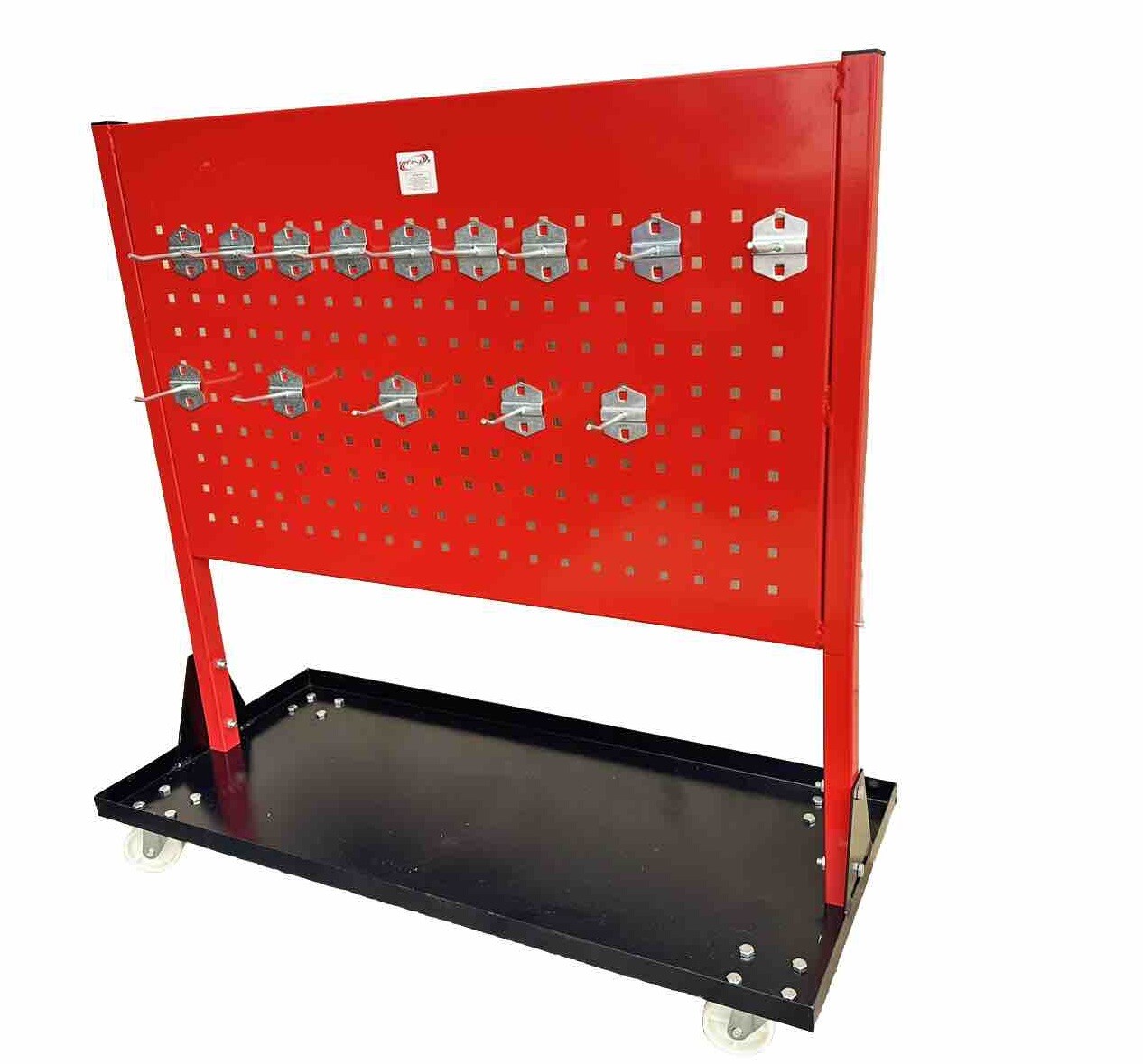 Hanging Peg Metal Board Portable Rack Cart For Auto Body Frame Pulling Clamps