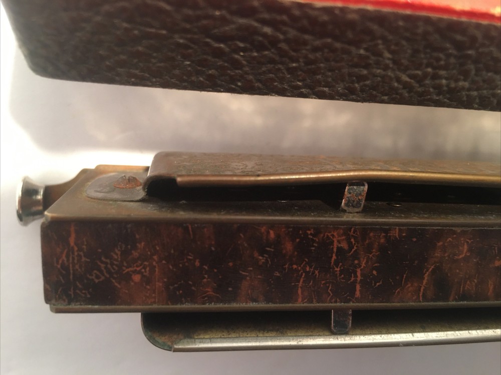 VINTAGE M. HONER SUPER CHROMONICA CHROMATIC HARMONICA ORIGINAL CASE