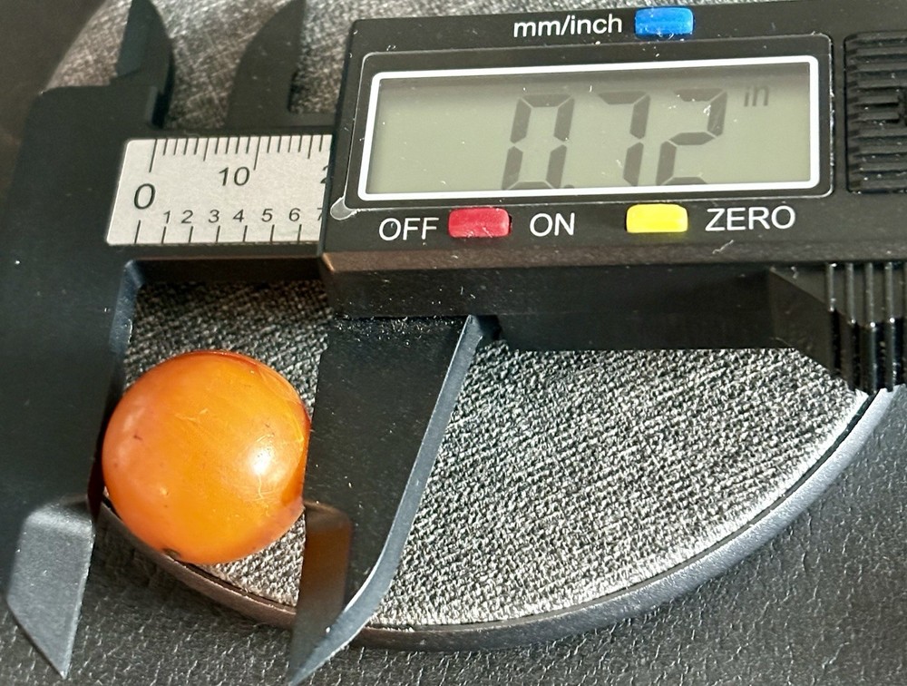 Antique Amber Bakelite Bead .72”
