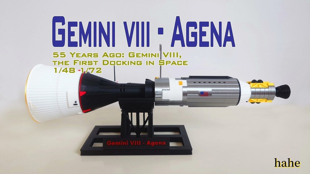 1/72/48 Gemini Spacecraft - Agena Finished Static Model 3D Printed Display Model