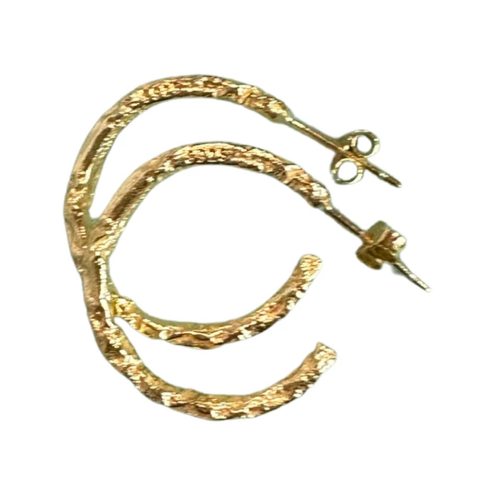 Thin Hammered Hoop Large
