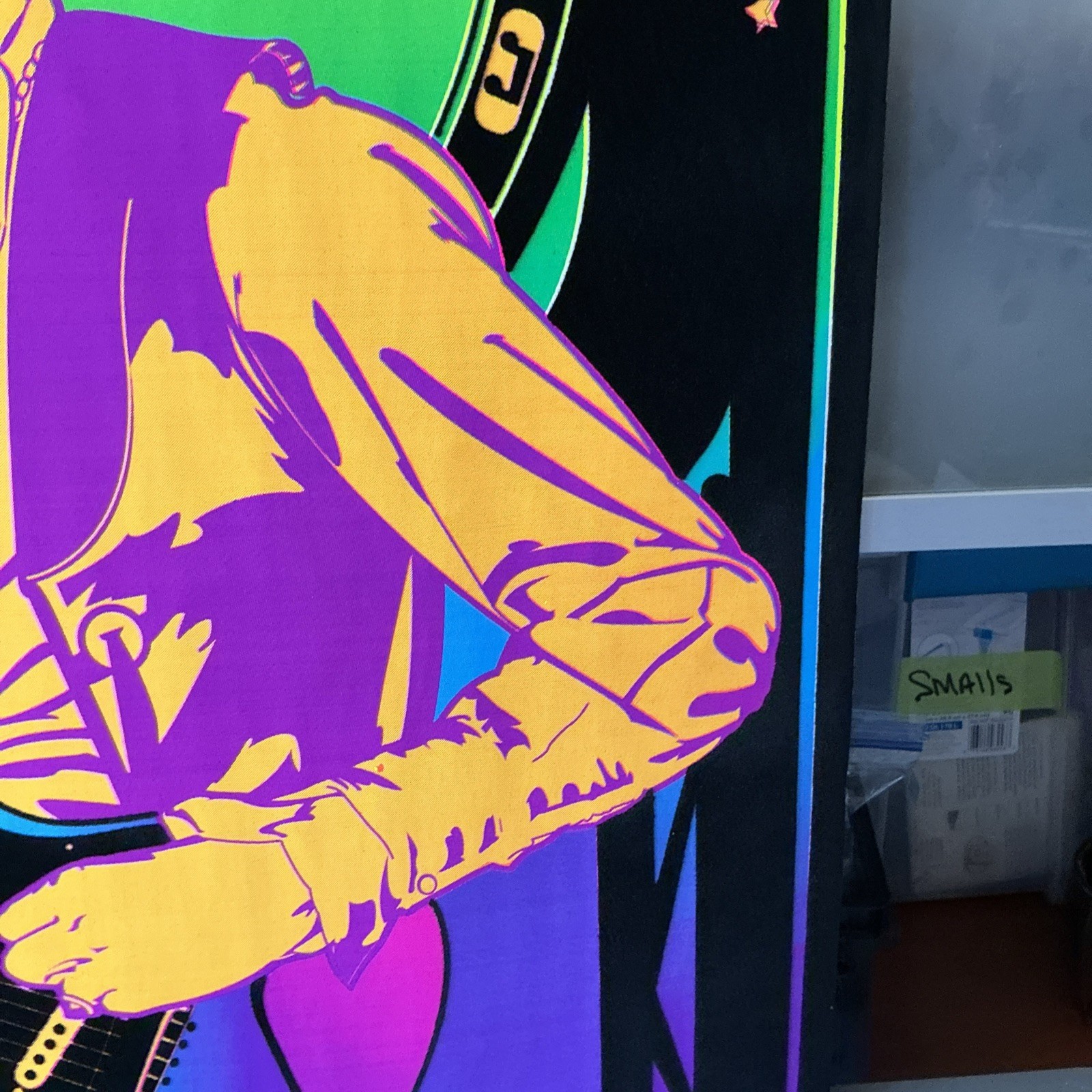 Vintage Hendrix Black Light Flocked Poster 21.5”x33”