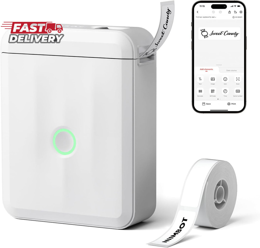 NIIMBOT D110 Upgraded Version Mini Label Maker Machine with Tape, Portable Bluet