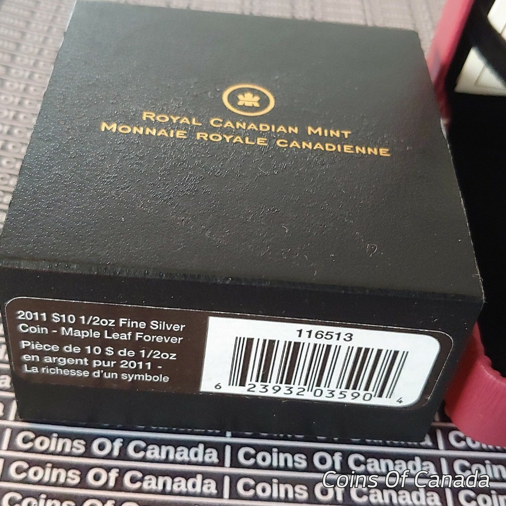 2011 Canada $10 - Maple Leaf Forever - 99.99% Fine Silver Coin #coinsofcanada