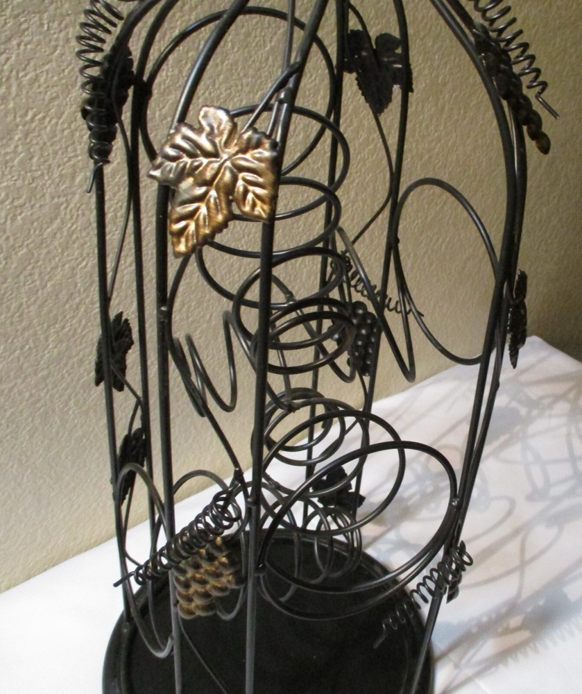 Bottle Shaped Metal Wine Rack 4 Bottle Display 24"