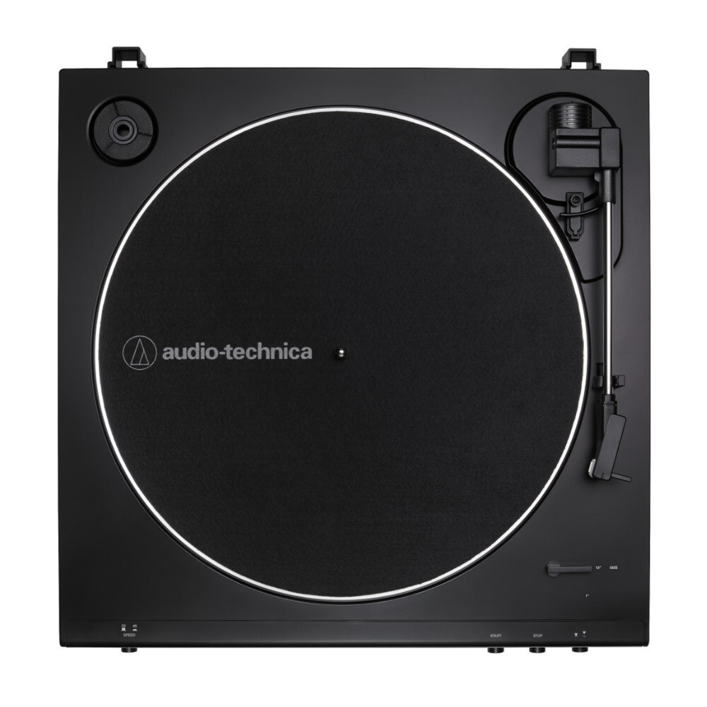Audio-Technica AT-LP60X Turntable Black with Powered Studio Monitors Pair