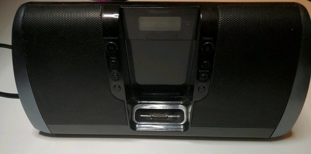 Memorex MI3020 iPod/iPhone Speaker with Clock - Black