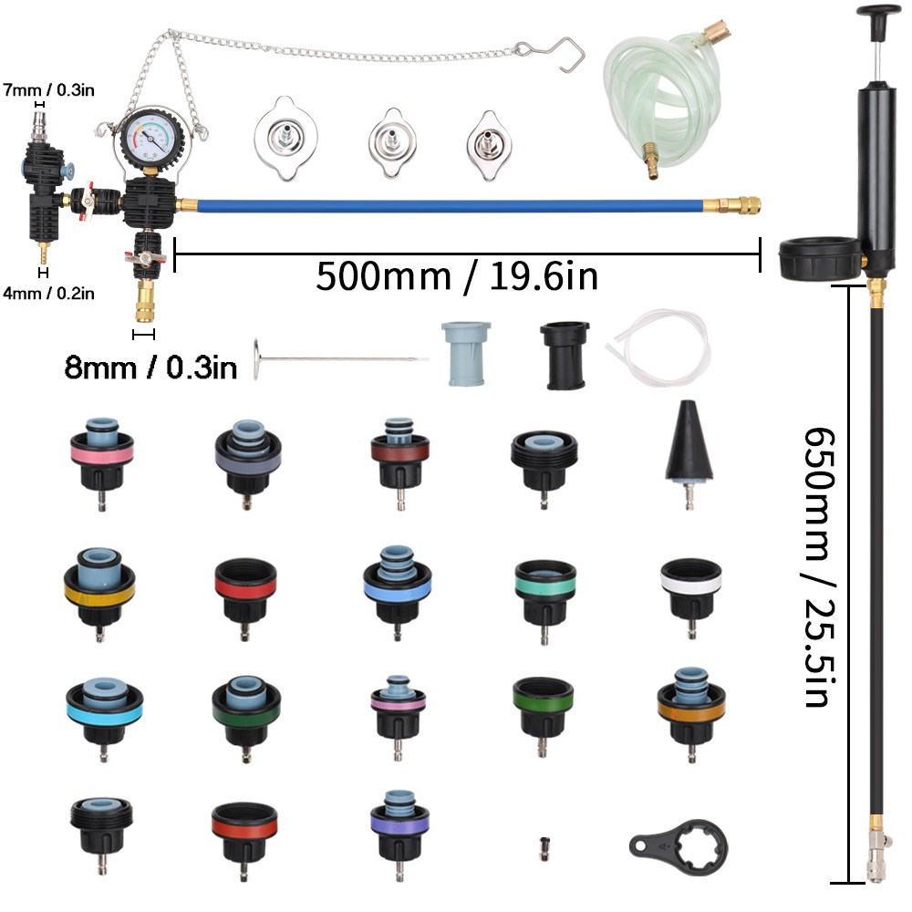 28× Universal Radiator Pressure Tester Vacuum-Type Cooling System Refill Kit