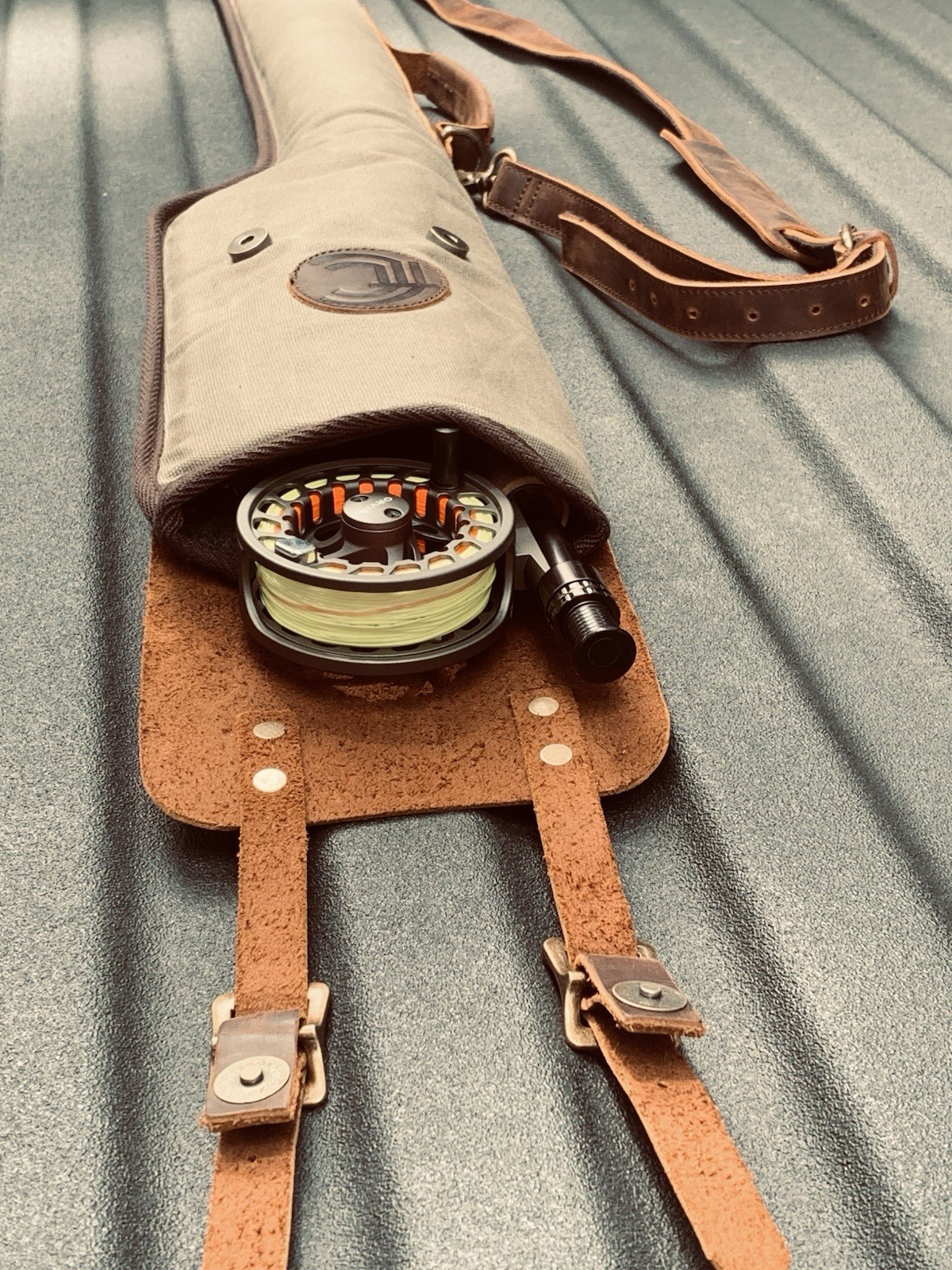 Fly Fishing Rod Case - Canvas leather