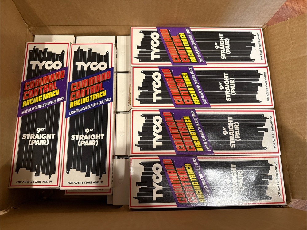 1 Case ( 24) Vintage TYCO Command Control Racing Track 9" Straight Pair 6432